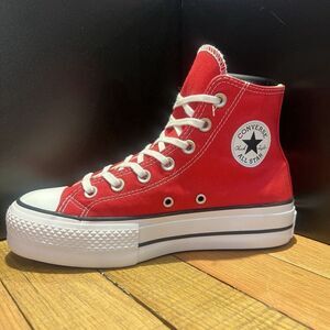New Red Converse Chuck Taylor All Star Lift Women's Platform High Top Sneakers